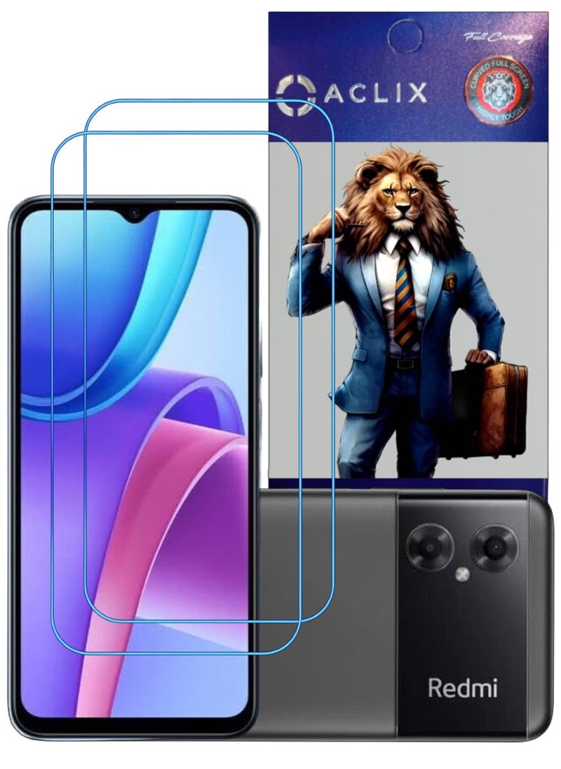 ACLIX 2 Pieces Antistatic ESD Dustproof Premium Quality High Definition Clear Tempered Glass Screen Protector Designed For Xiaomi Redmi Note 11R - Image 1