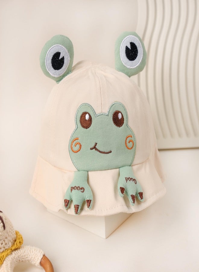 Kicks & Crawl Hoppy Heads White Cap for Baby Boys and Girls - 6-12M - Image 4