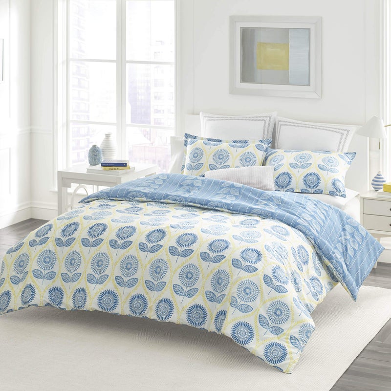 LAURA ASHLEY Laura Ashley Home - Euro Sham Set, Smooth Cotton Shams with Zipper Closure, Lightweight & Stylish Home Decor (Stitched Vine Leaf Grey, 2 Piece)  - Image 4