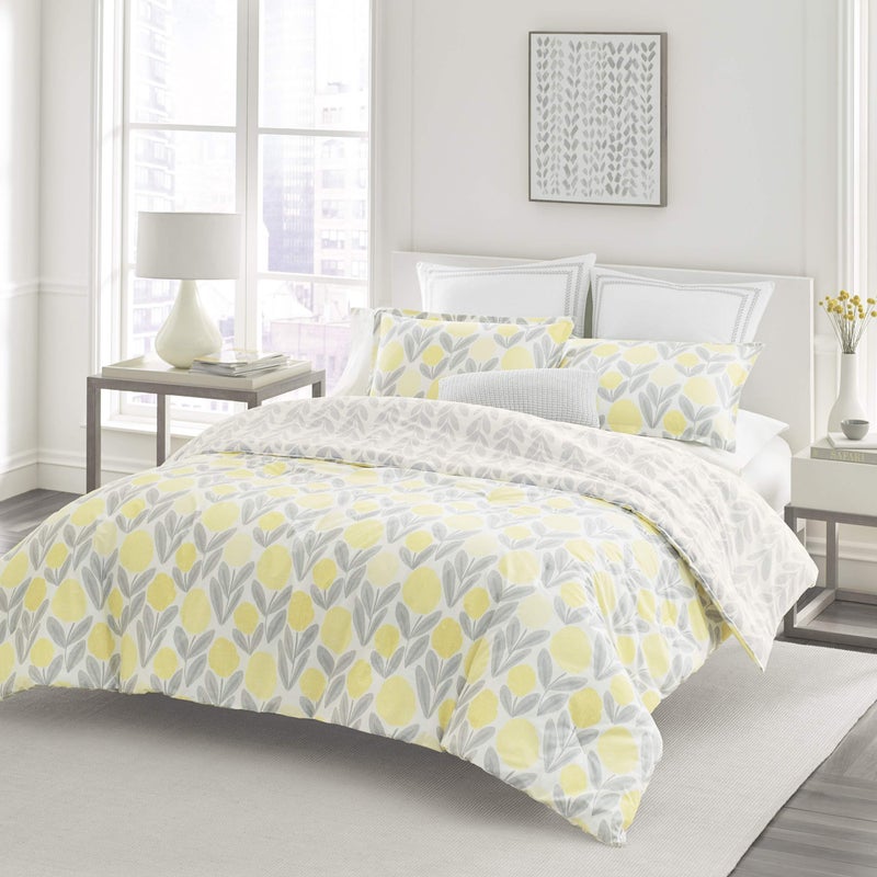 LAURA ASHLEY Laura Ashley Home - Euro Sham Set, Smooth Cotton Shams with Zipper Closure, Lightweight & Stylish Home Decor (Stitched Vine Leaf Grey, 2 Piece)  - Image 3