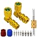 VOTNMIC R12 to R134A AC Retrofit Fitting Adapter Kit Brass R12 R22 to R134A HighLow Fitting Port Retrofit 14 to 71620 UNF Conversion Adapter 90 Angled High and Low Side Conversion Kit - Image 2