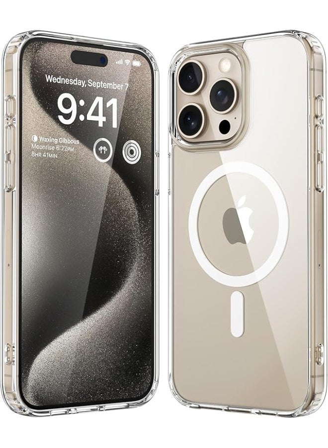 Premium Clear  Case For 15 PRO MAX  [Compatible with MagSafe], Stronger Magnets, Shockproof Anti-Scratch, Ultra Slim, Magnetic Magsafe Cover for iPhone 15 PRO MAX   - Clear