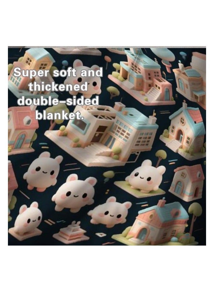 general Flannel thin blanket (warm and comfortable, suitable for sleep, gaming, dust removal and sandproof) 150cm*200cm - 582 - Image 1