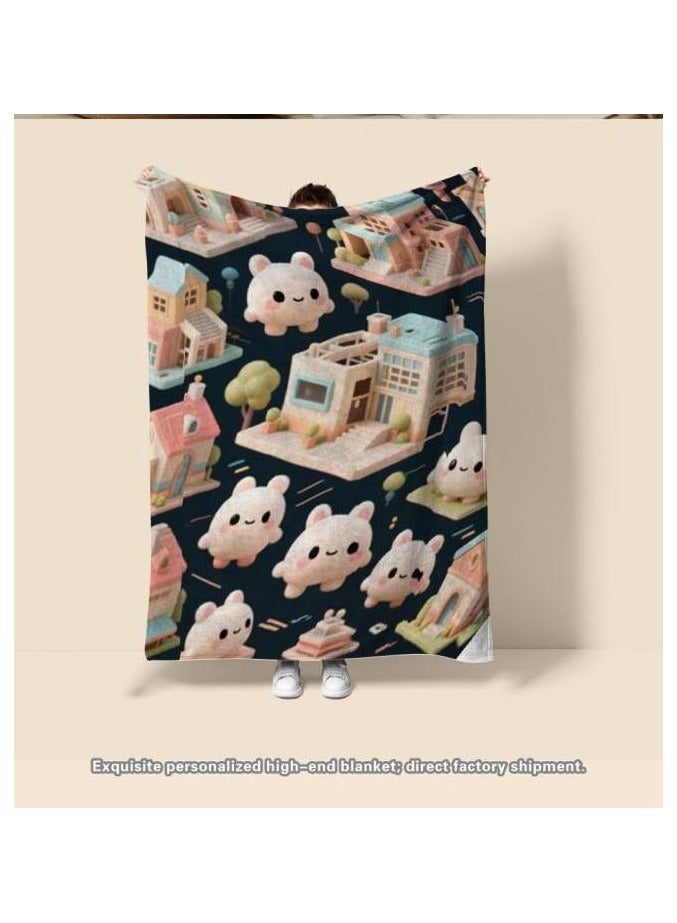 general Flannel thin blanket (warm and comfortable, suitable for sleep, gaming, dust removal and sandproof) 150cm*200cm - 582 - Image 3