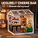 Rolife DIY Miniature Plastic House Building Set Toys Playset with LED Suitable for Mini Figures Construction Toys Diorama Kit Gifts for Teens Adults Leisurely Cheers Bar - Image 4