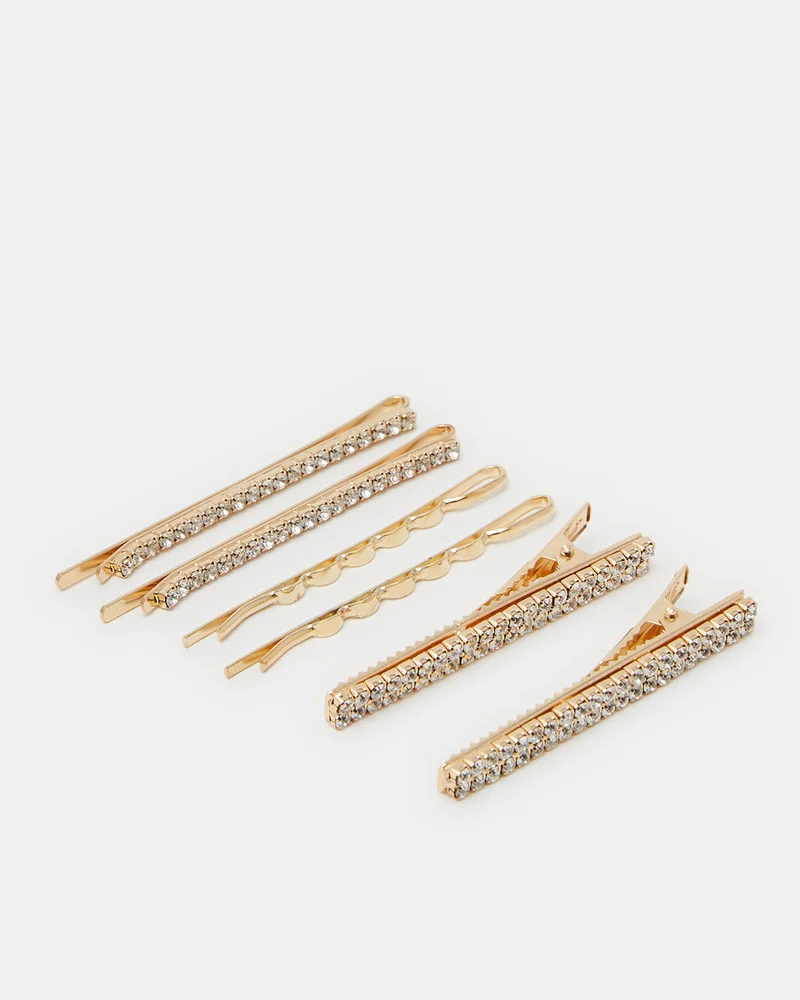 REDTAG Girls Assorted  Hair Clip Set (Pack of 6)