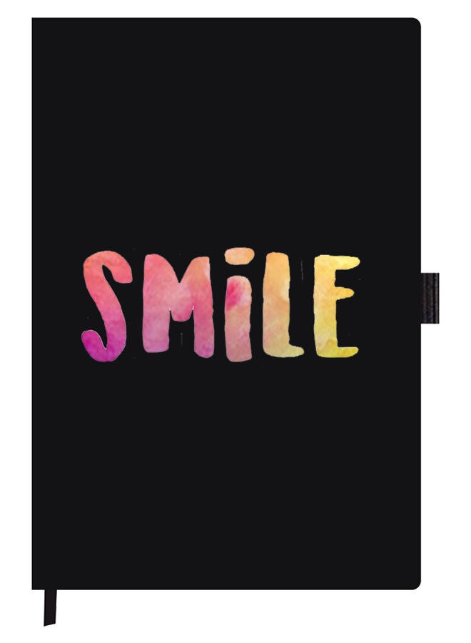 Theodor دفتر مصمم بحجم A5 غلاف سميك أسود - ابتسامة - Image 1