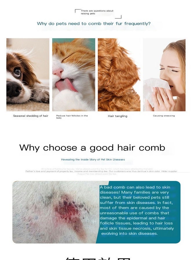 Pet Hair Removal Comb, Knot Opening Massage Comb for Cats and Dogs - Image 2