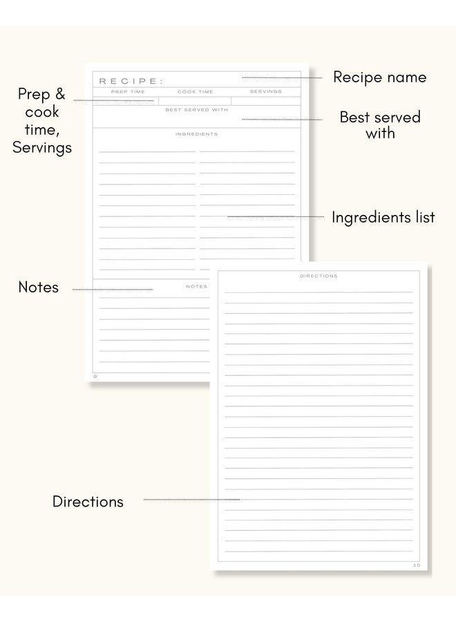 Lamare Lamare Blank Recipe Book to Write in Your Own Recipes - Cute DIY Cookbook & Recipe Journal - Perfect Blank Recipe Notebook for Family Keepsakes  - Image 5