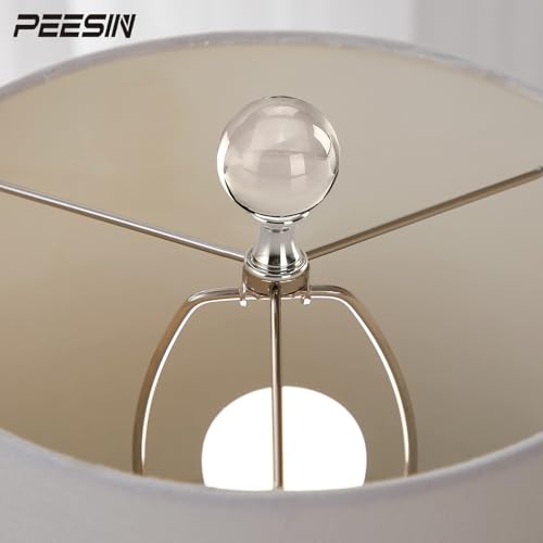 PEESIN 【2 Pack】PEESIN Lamp Finials, 1/4-27 Inch Threaded Base Glass Ball Lamp Finials Decorative, Finials for Lamps with Chrome Base, Lamp Shade Screw Cap for Table or Floor Lamps - Image 3