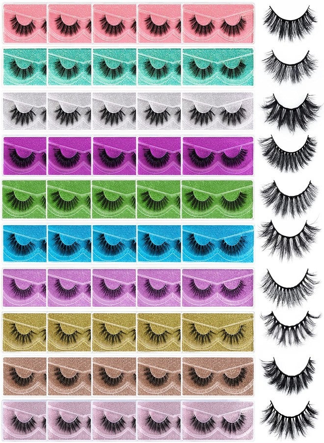 FARRED Wholesale Fluffy Dramatic Bulk Lashes Mix 10 Styles 50 Pairs Pack Individual Box 10-18mm Volume Faux Mink Eyelash Thick 8D Fake Lash Short Natural Look Eyelashes (style i-50 pairs) - Image 1