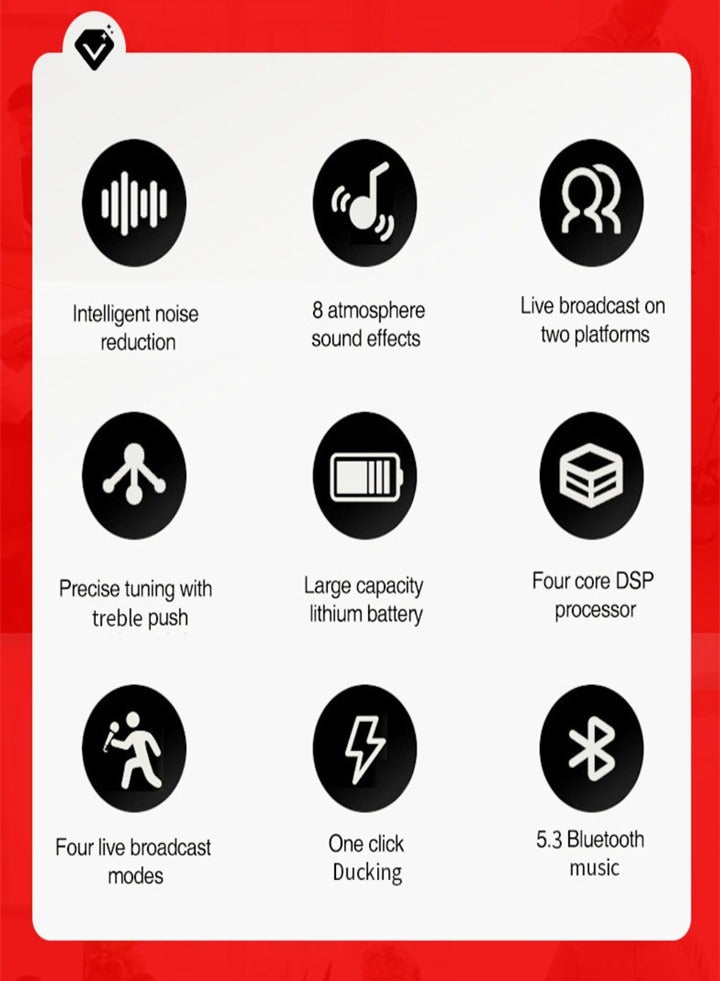 Live Streaming and Tik Tok Bundle - Studio Mic, Sound Card, RGB Light Strip, Noise Cancelling Audio Sound Card Mixer (with Phone and Computer Holder) - Image 5