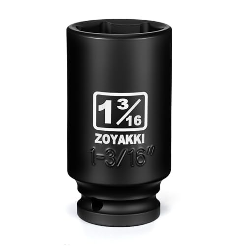 ZOYAKKI 6Point 12Inch Drive Deep Impact Socket 1316 SAE CRMO 12inch Drive 6 Point Axle Nut Socket for Easy Removal of Axle Shaft Nuts 1316 - Image 1