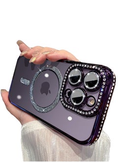 iPhone 14 Pro Max MagSafe Case Cover Support Wireless Charger Bling Diamond Back Cover For Women Girls Clear Soft TPU With Camera Len Protector Anti-scratch Shockproof Magnetic Phone Accessory