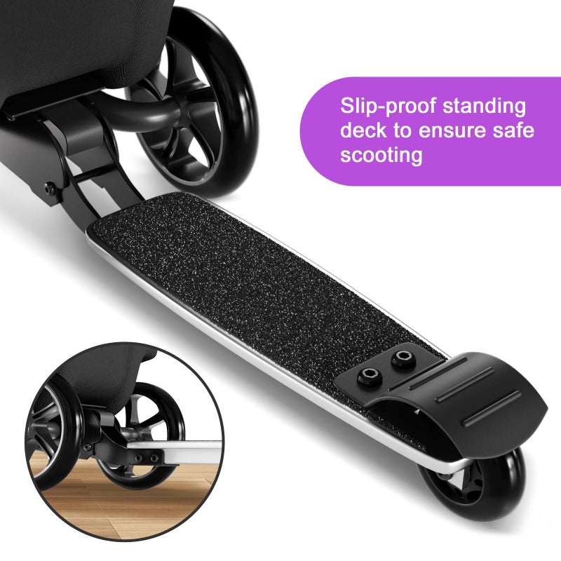 Baotree 2-in-1 Ride-On Scooter Suitcase, Scooter Luggage for Kids Ages 5-12, Foldable & Lightweight Carry with LED Light-Up Wheels - Image 4