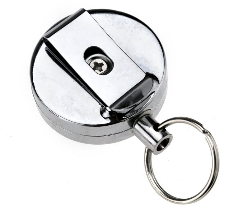 Micro Trader 23.62inch Pull Recoil Retractable Holding Key Chain Ring Clip Tools Metal Wire - Image 3