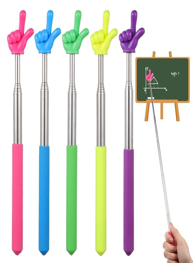 HaiFafafaing 5 Pcs Pointer Finger Stick Extendable Retractable Teacher Pointer Stick For Classroom Reading Multipurpose Little Hand Pointers Sticks For Elementary School Kindergarten Effective Presentations - Image 1