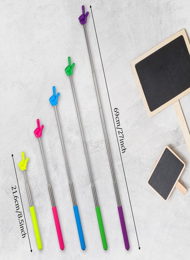 HaiFafafaing 5 Pcs Pointer Finger Stick Extendable Retractable Teacher Pointer Stick For Classroom Reading Multipurpose Little Hand Pointers Sticks For Elementary School Kindergarten Effective Presentations - Image 2