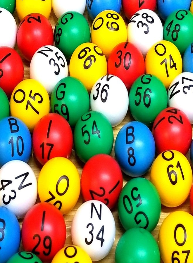 MR CHIPS Easy Read Bingo Balls 7/8 Inch Diameter (22 mm) with Fade and Scratch Resistant Large Numbers Letters That Will Never Rub Off - Compatible with 11 Inch Tall Bingo Cage - Image 1