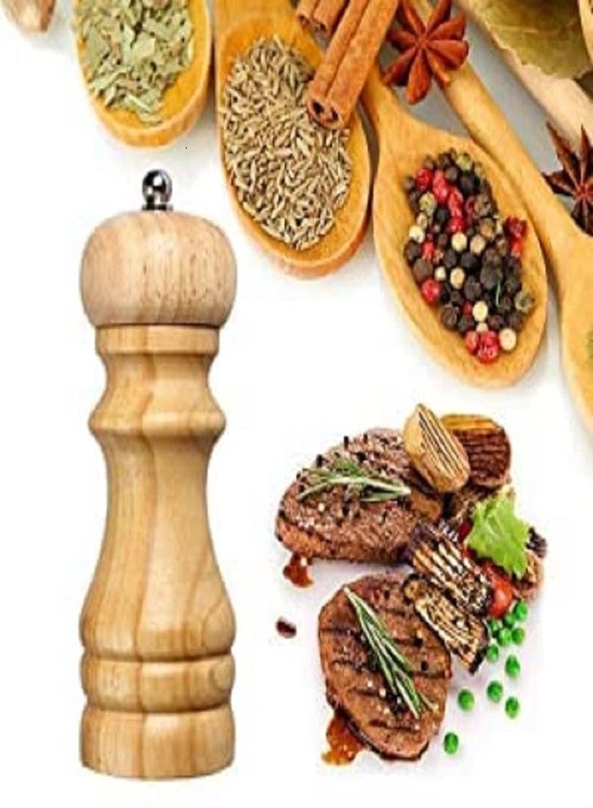 SHONIL 8 Inch Traditional Manual Salt & Pepper Grinder – Ceramic Crusher Mill with Adjustable Coarseness for Kitchen, Spice Shaker, Salt & Pepper Mill - Image 2