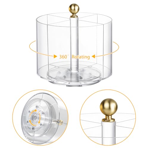 NACIMAX 360° Rotating Acrylic Utensil Caddy, Silverware Caddy Countertop, Flatware Cutlery Holder with 4 Compartment - Image 3