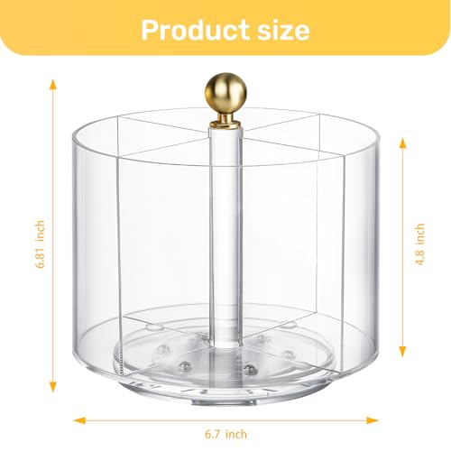 NACIMAX 360° Rotating Acrylic Utensil Caddy, Silverware Caddy Countertop, Flatware Cutlery Holder with 4 Compartment - Image 2