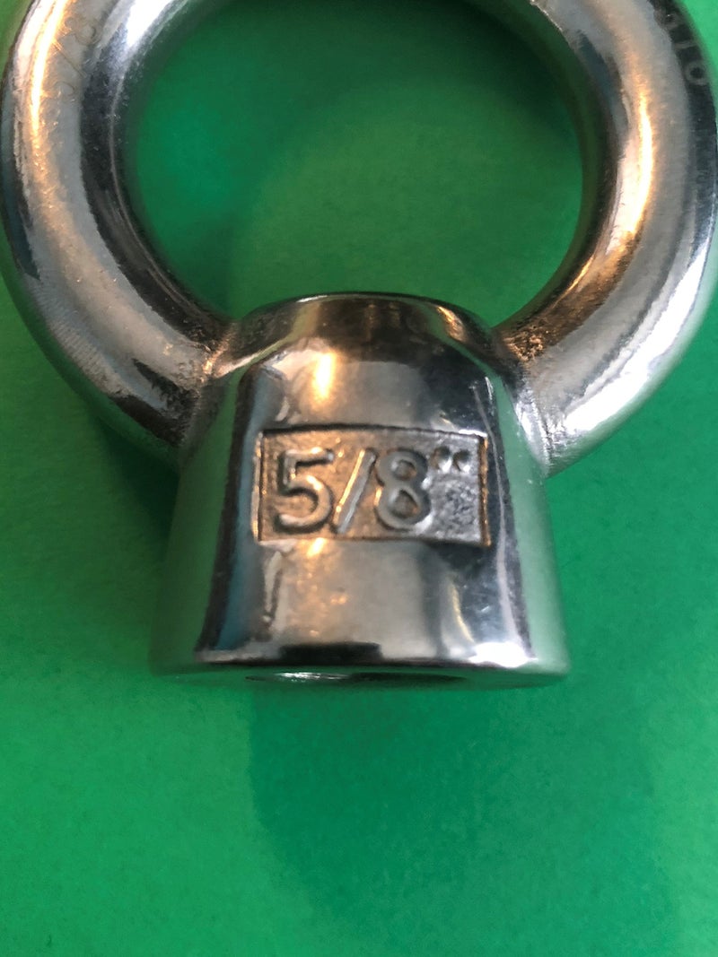 US STAINLESS Stainless Steel 316 Lifting Eye Nut 5/8" UNC Marine Grade Pitch of 11 - Image 2