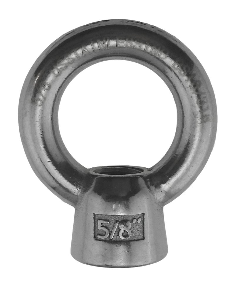US STAINLESS Stainless Steel 316 Lifting Eye Nut 5/8" UNC Marine Grade Pitch of 11 - Image 1