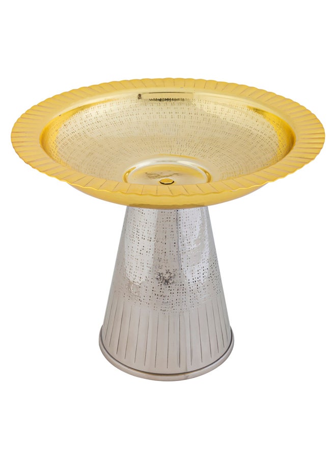 AL SANIDI Indian Copper dates storage, dates Storage, Silver*Gold, Size 20 Cm - Image 1