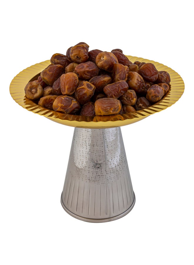 AL SANIDI Indian Copper dates storage, dates Storage, Silver*Gold, Size 20 Cm - Image 3