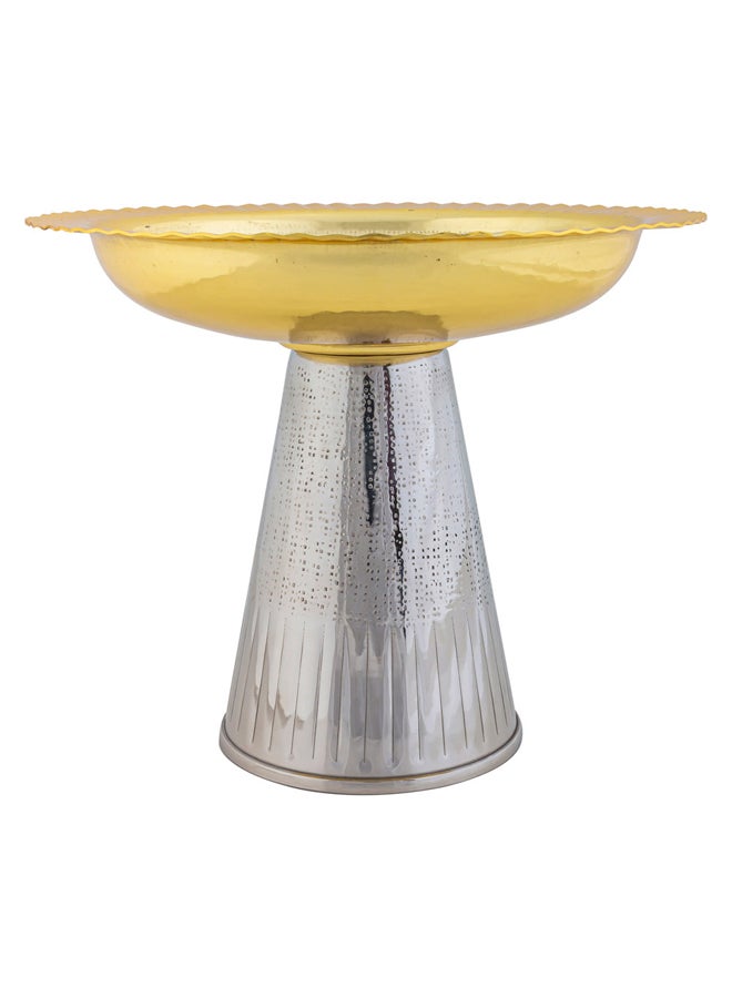 AL SANIDI Indian Copper dates storage, dates Storage, Silver*Gold, Size 20 Cm - Image 2