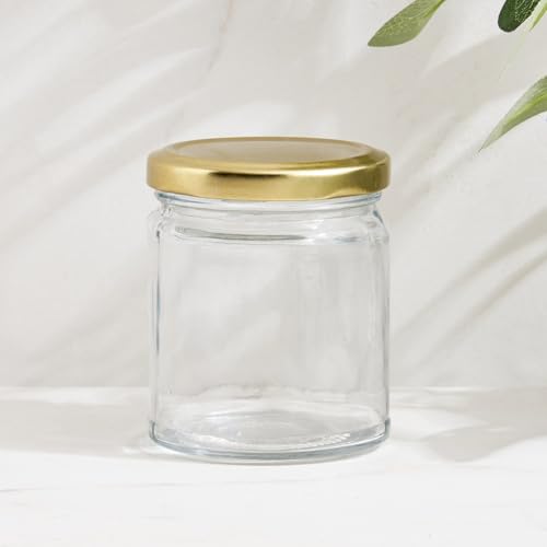 MACHAK glass jars | containers for kitchen storage set | glass jar for kitchen | with Rust Free Air Tight Golden Lid | 200ml (Pack of 6) - Image 2