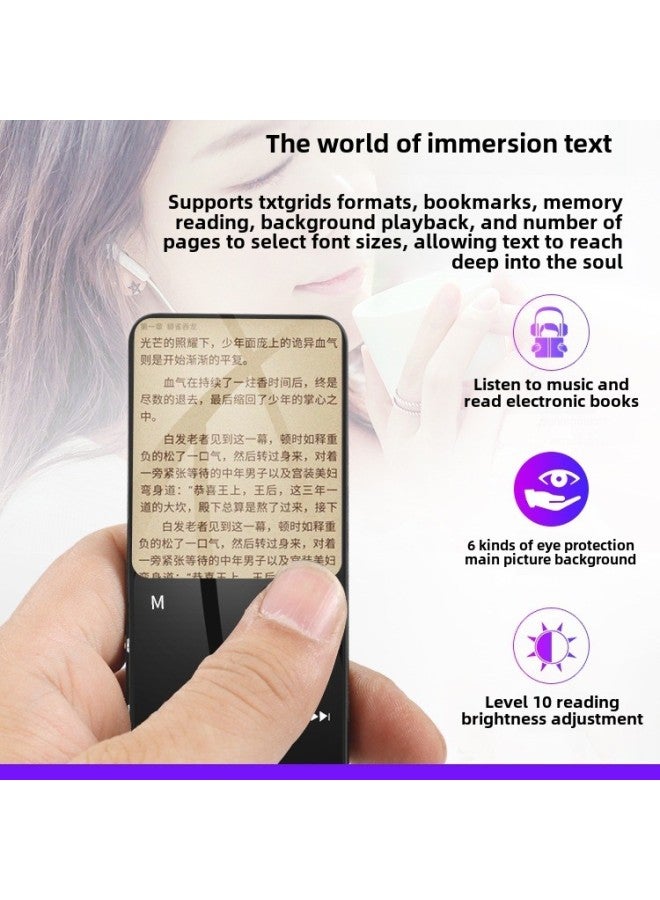 منتجات أصلية بلوتوث Mp4 شاشة تعمل باللمس Mp3 مشغل موسيقى صغير محمول Walkman P3 إصدار الطالب الإلكتروني - اللون: إصدار ذهبي وردي يعمل باللمس [بلوتوث 5.4+ قاموس صوتي/بطارية موسعة] - السعة: تم تنزيل 128 جيجابايت (الاستماع للمدرسة المتوسطة/الثانوية + رواية أغنية) - المعيار الرسمي + [سماعات رأس معدنية hifi] - Image 4