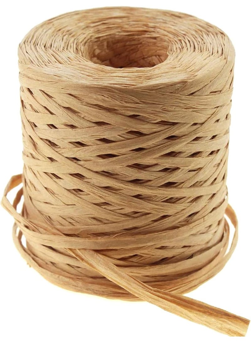 218 Yards Raffia Paper Craft Ribbon Packing Paper Twine, 1/4 Inch by 218 Yards (Kraft) - Image 1