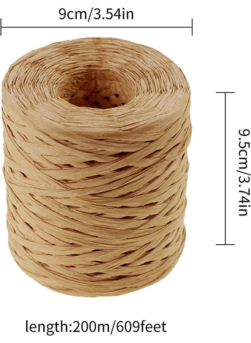 218 Yards Raffia Paper Craft Ribbon Packing Paper Twine, 1/4 Inch by 218 Yards (Kraft) - Image 3