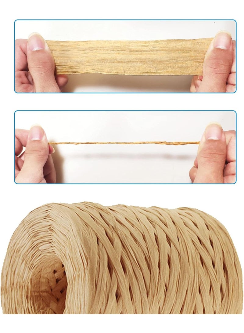 218 Yards Raffia Paper Craft Ribbon Packing Paper Twine, 1/4 Inch by 218 Yards (Kraft) - Image 4