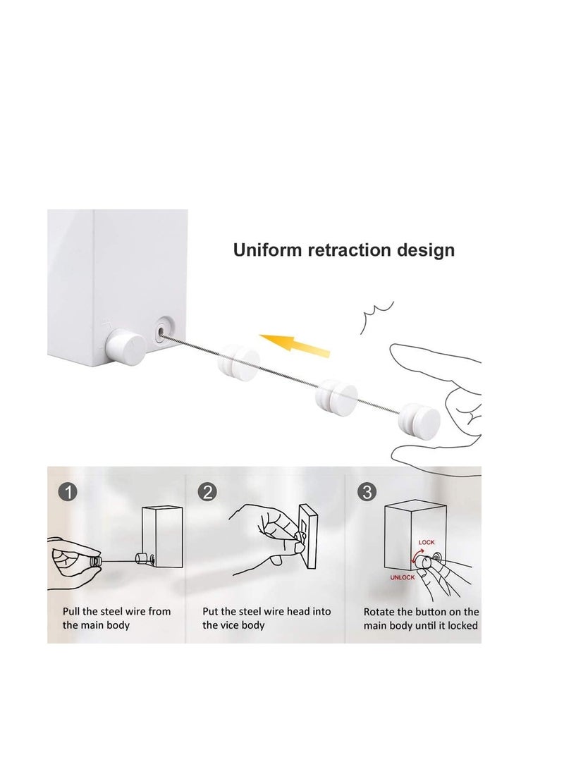 Retractable Clothesline, 4.2m Wall Mounted Clothes Drying Line, 304 Stainless Steel Clothes Line，Heavy Duty Stainless Steel Extendable Laundry Line for Indoor Outdoor Bathroom Balcony (Gunmetal Grey)  - Image 3