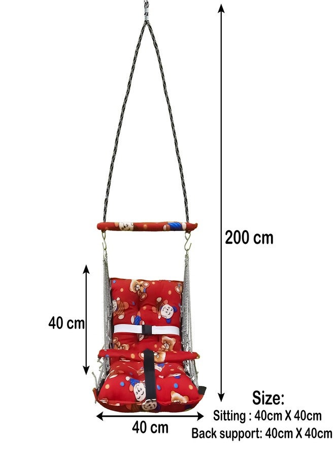 Oberlo Anand_Corporation Comfortable Cotton Hanging Baby Swing Chair for Kids up to 15KG with Safety Belt (Maroon) - Image 2