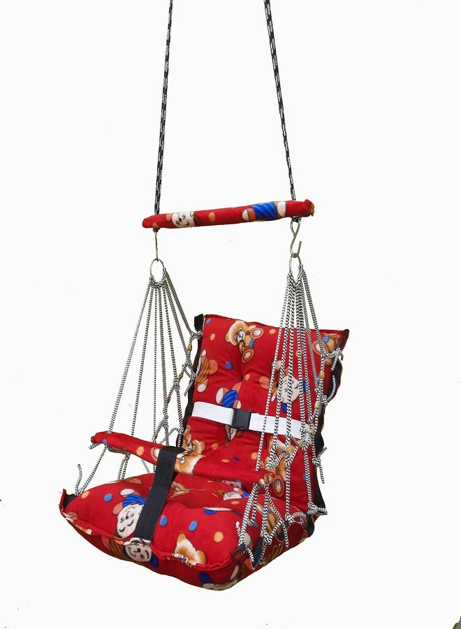 Oberlo Anand_Corporation Comfortable Cotton Hanging Baby Swing Chair for Kids up to 15KG with Safety Belt (Maroon) - Image 1