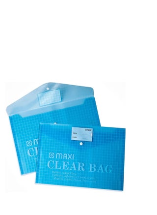 Fool Scap Clear Bag with Name Card Blue