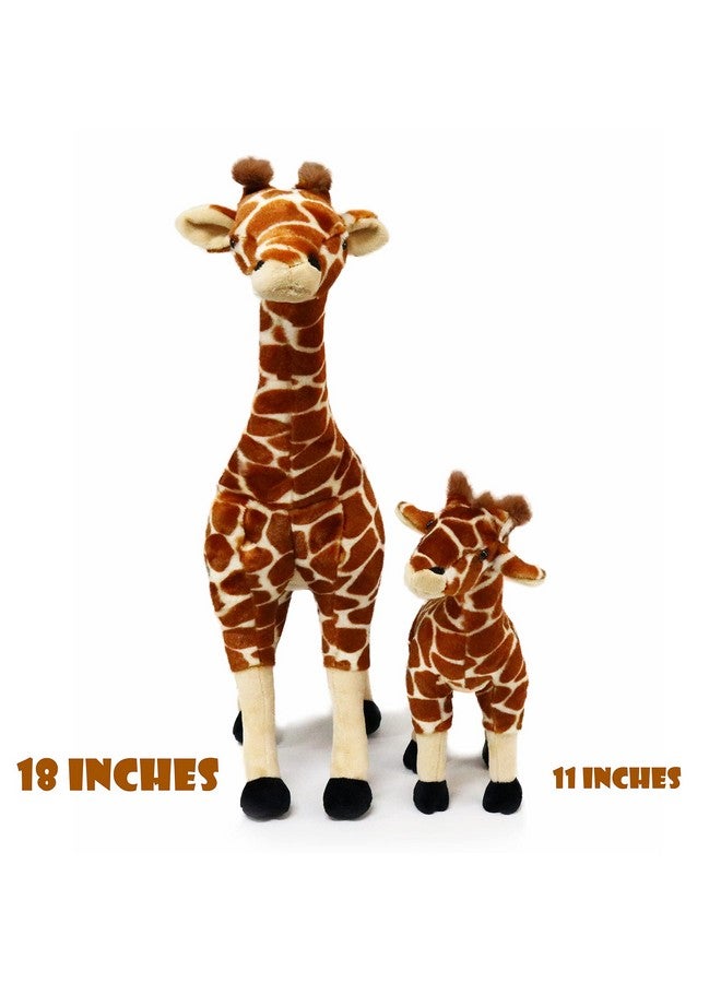 Ice King Bear Mom and Baby Stuffed Animals Set Zoo Wild Animals (Giraffe) - Image 2