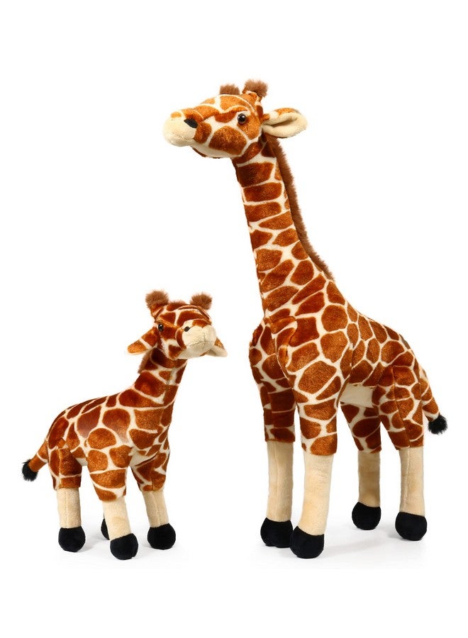 Ice King Bear Mom and Baby Stuffed Animals Set Zoo Wild Animals (Giraffe) - Image 1