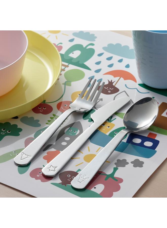 زبون طقم أدوات مائدة مكون من 3 قطع، من الفولاذ المقاوم للصدأ - Image 2