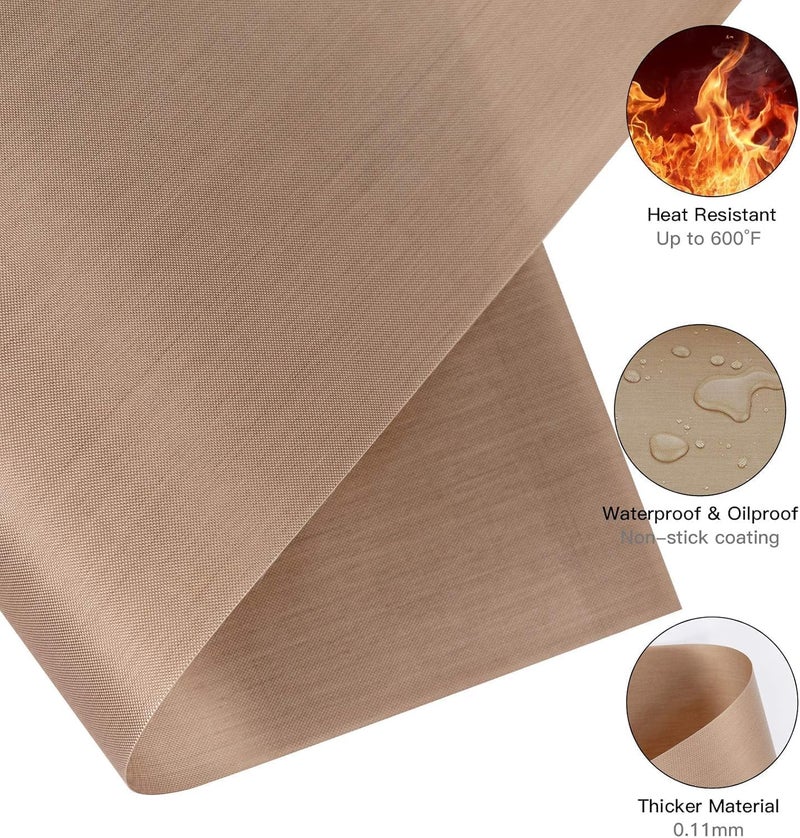 YRYM HT 10 Pack PTFE Sheet for Heat Press - 16" x 12" Non Stick PTFE Sheets for Vinyl Heat Press Washable Reusable Heat Resistant Craft Mat - Image 2