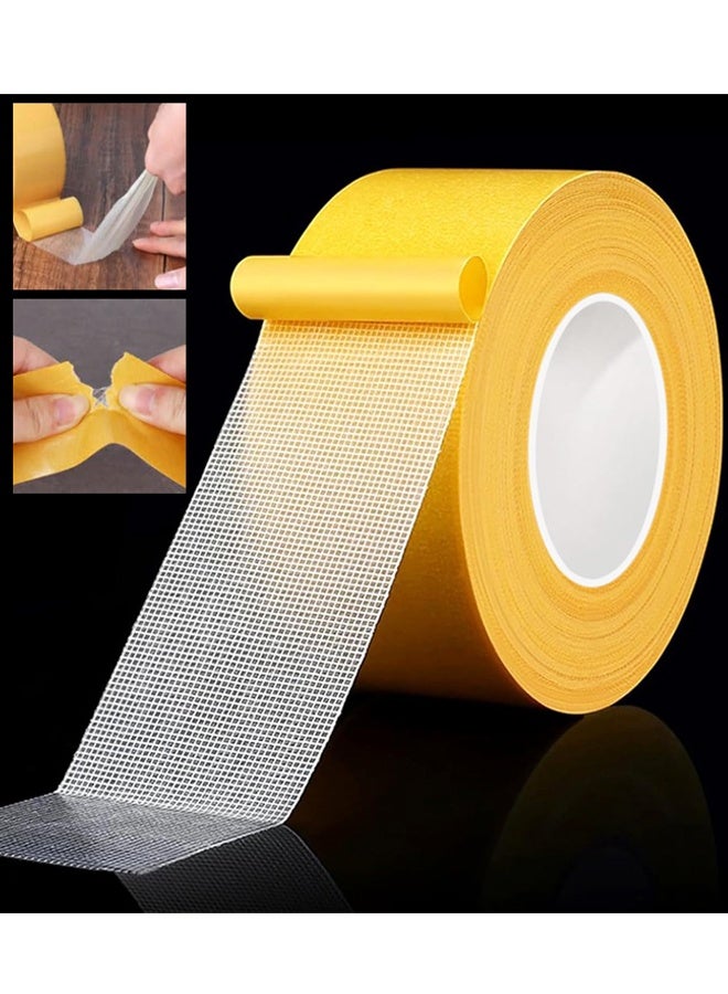 Double Sided Carpet Tape Heavy Duty,Transparent Cloth Mounting Tape,Residue Free,Rug Tape for Carpet Floor Hardwood Floors tilling and Area Rugs,mats,etc (1.18 inch x 66FT/20m) - Image 1