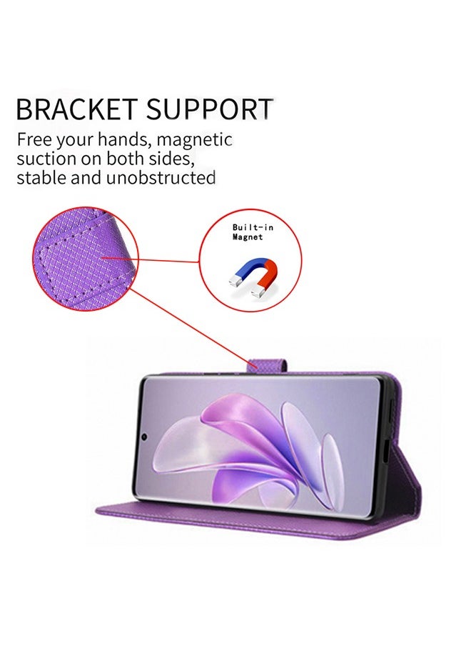 X-level Vivo V29 5G/S17/S17 Pro Phone Case Cover with Card Slots Holder Stand Quality Leather Flip Folio Wallet Shockproof Protective Back Cover with Release Hand Phone Holder Daily Video Kickstand  - Image 3