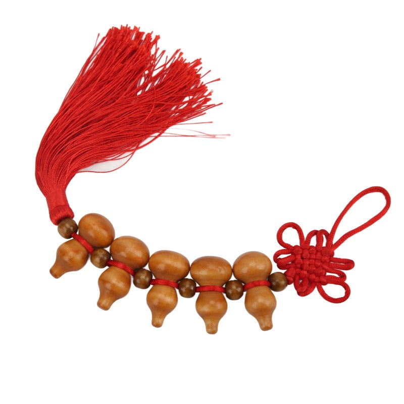 Gourd Pendant: Mahogany Chinese Tassel - With Longevity Health Blessing, Lucky Charm for Home Car Decoration, Gift for Friends Family - Image 3