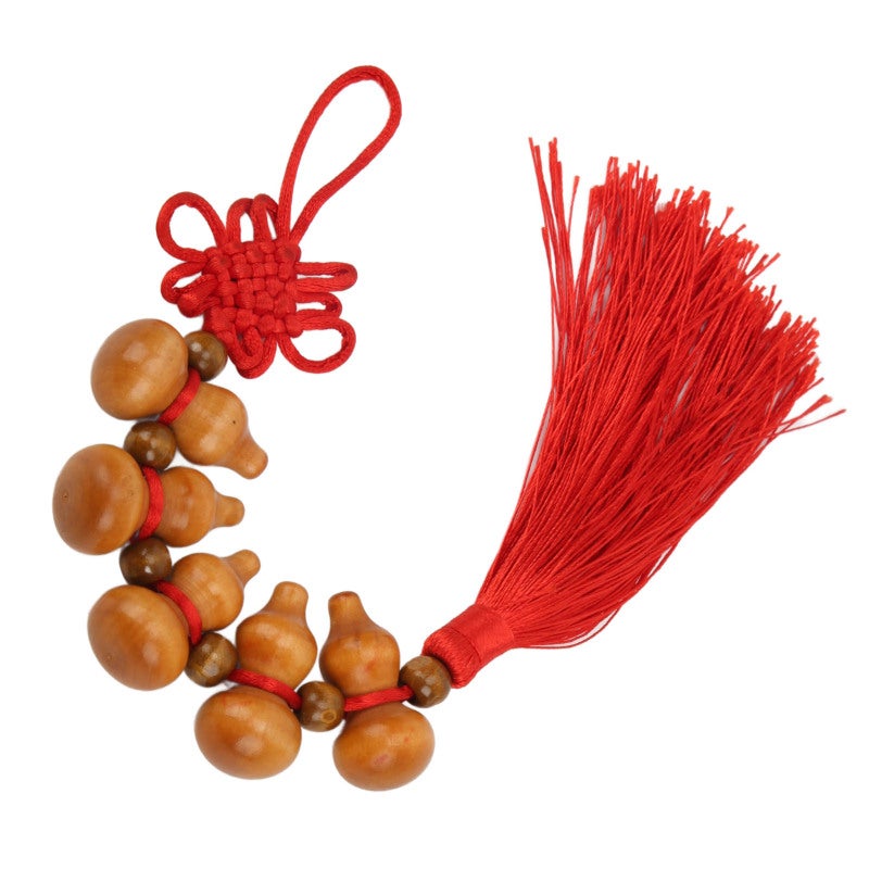 Gourd Pendant: Mahogany Chinese Tassel - With Longevity Health Blessing, Lucky Charm for Home Car Decoration, Gift for Friends Family - Image 2