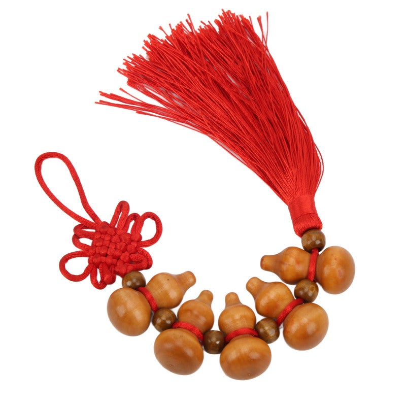 Gourd Pendant: Mahogany Chinese Tassel - With Longevity Health Blessing, Lucky Charm for Home Car Decoration, Gift for Friends Family - Image 4