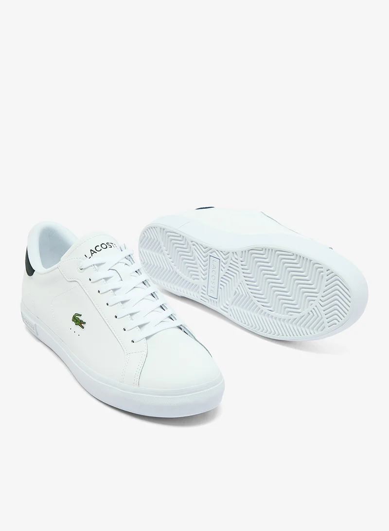 Lacoste WHT/DK GRN Powercourt 125 Low Top Sneakers for Men | Best Price UAE
